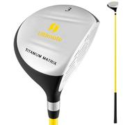 COSTWAY 165CC Madera de Calle Junior #3 para Niños, Palo de Golf Individual con Eje de Fibra de Vidrio y Funda para la Cabeza, Palo de Golf Junior para Práctica, Diestro, 86cm, Edades 8-10