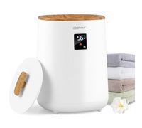 COSTWAY 18 L Calentador de Toallas Tipo Cubeta, Cubo Calienta Toallas con Pantalla LED y Apagado Automático, Cubo Calientatoallas Eléctrico de Baño para 2 Albornoces, Mantas, Pijamas