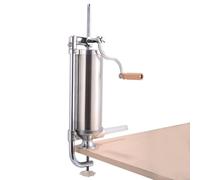 COSTWAY 2,5kg Embutidora de Chorizos, Embutidora Manual de Salchichas de Acero Inoxidable con Base Fija y 4 Tubos de Llenado, Máquina Casera para Embutir Salchichas para Hogar Fiesta
