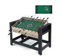 COSTWAY 2 en 1 Mesa Multijuego Giratoria, Mesa de Futbolín y Billar con Patas, 2 Bolas, Tacos, Triángulo, Cepillo y Tizas, Juego de Interior para Adolescentes y Adultos, 122 x 60,5 x 81,5 cm