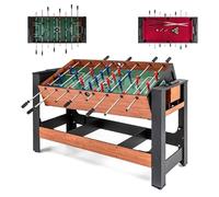 COSTWAY 2 en 1 Mesa Multijuegos Giratoria, Mesa de Juego Combinada de Futbolín y Billar para Adolescentes y Adultos, Kit de Deportes Arcade para Hogar, Sala de Juegos y Fiestas (2 en 1,54 Pulgadas)