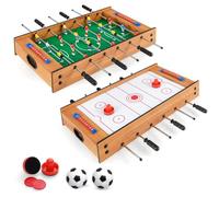 COSTWAY 2 en 1 Mesa Multijuegos, Mesa de Futbolín y Air Hockey, Juego sobremesa para Niños y Adultos, Futbolín sobremesa con 18 Jugadores para Fiesta Bar, 69 x 36 x 10 cm