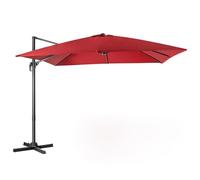 COSTWAY 300 cm Sombrilla para Jardín con 3 Inclinaciones, Rotación 360°, Manivela, 8 Varillas, Base Cruzada, Sombrilla de Exterior para Proteger del Sol, Sombrilla Ancha para Jardín Bar (Tinto)