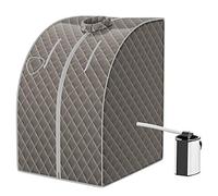 COSTWAY 3L Mini Sauna de Vapor para Casa con Control Remoto,Silla y Accesorios Sauna de Vapor Portátil con Control Remoto Cabina de Sauna con Temperatura y Temporizador Ajustables (gris)