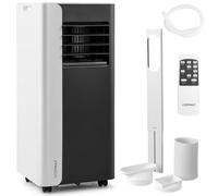 COSTWAY 7000 BTU Aire Acondicionado Portatil Silencioso, 4 en 1 Aire acondicionado móvil, Ventilador y Deshumidificador, Modo Nocturno, 24H Temporizador, Control Remoto/Pantalla, 28 m²