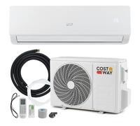 COSTWAY Aire Acondicionado Split, 2,6 kW, Aire Acondicionado con Calefacción con Bomba de Calor,Refrigerante: R32, Calefactor y Refrigerador con Kit de Instalación para Habitación hasta 22㎡ (9000BTU)