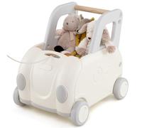 COSTWAY Andador de Empuje para Bebés, Carrito de Juguete de Empuje con Asa, Cuerda para Remolcar, Asiento Rebatible y Ruedas, Carrito de Caminar con Almacenamiento para Niños de 18-36 Meses