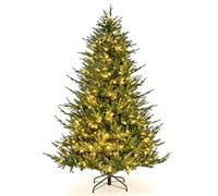 COSTWAY Árbol de Navidad 183cm, Arbol de Navidad con Luces Incorporadas, 280 Luces, Blancas Cálidas, Arboles de Navidad con Luces Integradas, 8 Modos, 788 Ramas de PVC y PE, Arvore de Natal (183cm)