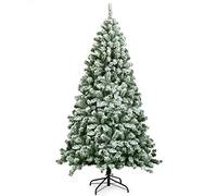 COSTWAY Árbol de Navidad Artificial 180 cm, Arbol de Navidad Nevado con Nieve, Agujas de PVC de 928 Ramas, Arvore de Natal con Soporte de Metal para Hogar Oficina Fiesta