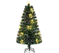 COSTWAY Árbol de Navidad de Fibra Óptica 150/180 cm, Arbol de Navidad con Luces Incorporadas, Multicolor, 170/230 Ramas de PVC, Arvore de Natal (150 cm)