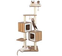 COSTWAY Árbol Moderno para Gatos de Interior - Torre de 163 cm con Postes de Sisal, Cojines Lavables, Plataforma, 3 Pelotas y Mueble Grande