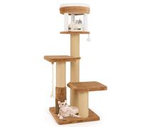 COSTWAY Árbol para Gatos de Interior, Torre para Gatitos de 164 cm, Percha Acolchonada, Cama para Gatos Desmontable, Plataformas de Salto, Cuerda de