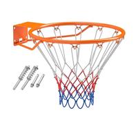 COSTWAY Aro de Baloncesto de 45 CM, en Pared con Doble Resorte, 12 Lazos, Reemplazo de Aro de Baloncesto para Interior y Exterior para Niños y Adultos (Naranja)
