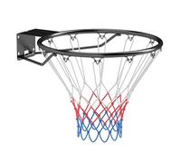 COSTWAY Aro de Baloncesto de 45 CM, en Pared con Doble Resorte, 12 Lazos, Reemplazo de Aro de Baloncesto para Interior y Exterior para Niños y Adultos (Negro)