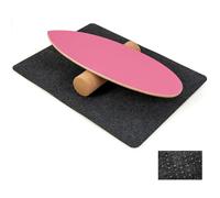 COSTWAY Balance Board, Tabla de Equilibrio de Madera de Abedul y Corcho, Skateboard Hockey Snowboard y Surf, Incluye Rodillo y Cobertura Antideslizante (rosa roja)