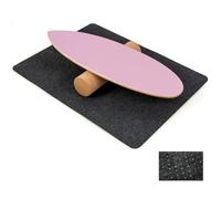 COSTWAY Balance Board, Tabla de Equilibrio de Madera de Abedul y Corcho, Skateboard Hockey Snowboard y Surf, Incluye Rodillo y Cobertura Antideslizante (rosa)