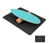 COSTWAY Balance Board, Tabla de Equilibrio de Madera de Abedul y Corcho, Skateboard Hockey Snowboard y Surf, Incluye Rodillo y Cobertura Antideslizante (azul)