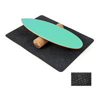 COSTWAY Balance Board, Tabla de Equilibrio de Madera de Abedul y Corcho, Skateboard Hockey Snowboard y Surf, Incluye Rodillo y Cobertura Antideslizante (verde)