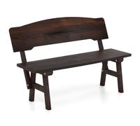 COSTWAY Banco Jardin Exterior de 2 Plazas, Banco Madera Abeto con Respaldo Inclinado, Banco Jardin Patio Terraza Porche, Carga 325 kg, 120 x 51 x 78 cm, Marrón