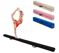 COSTWAY Barra de Equilibrio Gimnasia de 210 cm, Viga de Equilibrio Plegable de Gimnasia, Barra Gimnasia Artistica con Empuñaduras, Resistente al Desgaste para Niños Gimnastas y Animadoras