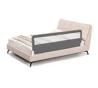 COSTWAY Barrera de Cama Plegable, Barandilla Abatible Extra Larga de 180 cm, Riel de Cama para Bebé de Malla Universal para Colchón Individual, Matrimonial, Queen y King (Gris)