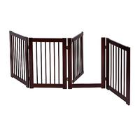COSTWAY Barrera de Puerta de Seguridad Rejilla para Perros Mascotas Puerta Escalera Protección Plegable de Madera (203 x 76 x 1,8cm)