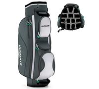 COSTWAY Bolsa de Golf con 14 Divisores, Bolsa Ligera para Carro de Golf con Correa para el Hombro, 7 Bolsillos con Cremallera, Nevera y Bolsillo para Guardar Cosas, Bolsa Portátil para Palos de Golf