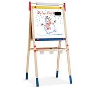 COSTWAY Caballete para Niños 3 en 1 Tablero de Doble Cara Pizarra de Pie de Madera con Accesorios para Juego Dibujo Infantil (Modelo 1)