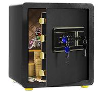 COSTWAY Caja Fuerte con Teclado Digital, Cerradura Integrada y Llaves Dobles de Seguridad, Estante Extraíble para Hogar, Oficina, Hotel (38L)