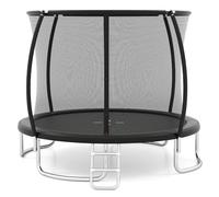 COSTWAY Cama Elastica Infantil Ø 244 cm/305 cm/366 cm, Trampolín para Exteriores de Jardín con Red de Seguridad para Niños 3+ años y Adultos, Trampolín de Interior (Negro,Ø366cm)