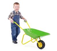 COSTWAY Carretilla para Niños, Carrito de Jardín Infantil con Ruedas Todoterreno, Asas Antideslizantes y Soporte de Aparcamiento Estable, Carretilla de Juguete para Niños de 3+ Años (Verde)