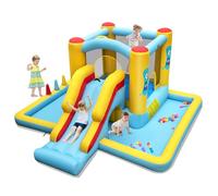 COSTWAY Castillo Hinchable 7 en 1, Grande, 394 x 389 x 194 cm, Niños 3 a 10 Años, Interior Exterior