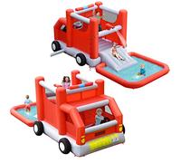 COSTWAY Castillo Hinchable Acuatico con Tobogán, 4 en 1 Castillo Hinchable Grande para Niños 3-10 Años, Seco y Agua, 564x268x212 cm, Insuflavel Crianças Interior y Exterior (sin soplador)