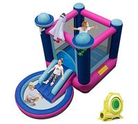 COSTWAY Castillo Hinchable Grande con Soplador, 3 en 1 Castillo Hinchable para Niños 3 a 10 años, 207 x 393 x 270 cm, Insuflavel Crianças Interior Exterior (con soplador)