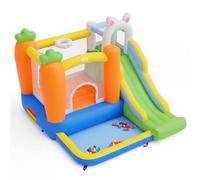 COSTWAY Castillo Hinchable para Niños, Parque Acuático Infantil con Temática Conejo, Tobogán, Piscina de Bolas, Rocódromo, Castillo Inflable para Jardín Patio, 280 x 245 x 193 cm (sin soplador)