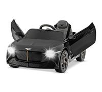 COSTWAY Coche Eléctrico para Niños 12V Bentley, Coche de Carreras para Niños, Vehículos Eléctricos con Control Remoto, Conexión Inalámbrica, Luces LED y Efectos de Sonido (Negro)