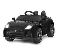 COSTWAY Coche Eléctrico para Niños 12V Jaguar F-Type SVR, Coche de Batería con Control Remoto, Música, Marcha Adelante y Atrás, Ruedas Amortiguadoras, para Niños de 3+ Años(Negro)