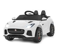 COSTWAY Coche Eléctrico para Niños 12V Jaguar F-Type SVR, Coche de Batería con Control Remoto, Música, Marcha Adelante y Atrás, Ruedas Amortiguadoras, para Niños de 3+ Años(Blanco)