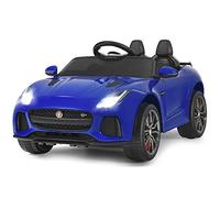 COSTWAY Coche Eléctrico para Niños 12V Jaguar F-Type SVR, Coche de Batería con Control Remoto, Música, Marcha Adelante y Atrás, Ruedas Amortiguadoras, para Niños de 3+ Años(Azul)