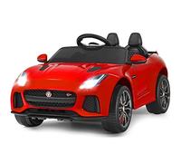 COSTWAY Coche Eléctrico para Niños 12V Jaguar F-Type SVR, Coche de Batería con Control Remoto, Música, Marcha Adelante y Atrás, Ruedas Amortiguadoras, para Niños de 3+ Años(Rojo)
