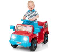 COSTWAY Coche Eléctrico para Niños 6V, Carro Eléctrico Infantil con Sonido, Luces LED, Arranque con un Solo Botón, Portavasos, Caja de Almacenamiento y Ruedas con Dibujo, 66 x 42 x 40 cm (Rojo)