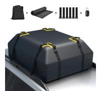 COSTWAY Cofre Techo Coche 400L, Cofre de Techo para Vehículo Impermeable con Candado Código, Alfombrilla Antideslizante, Maletero Techo Coche con 6 Ganchos, 12 Correas para con/sin Portaequipajes