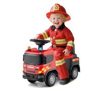 COSTWAY Correpasillos Bebé, Coche Correpasillos para Niños con Bocina, Música, Sonidos y Luces de Bombero/Construcción/Policía, Andador con Almacenaje para Niños de 18+ Meses (Rojo)