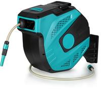 COSTWAY Enrollador Manguera Jardin 20m, Bloqueo Conector de 2m, Carrete Manguera Retráctil, Montaje en Pared, Carrete Manguera Automático, Giratorio de 180°, Jardin Garaje (20m)