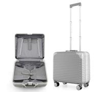 COSTWAY Equipaje de Mano, Maleta Cabina Trolley, Maleta Rígida para PC con Ruedas Giratorias, Compartimento para Portátil, Valija de Viaje Pequeño y Liviano con Cerradura TSA para Negocios, Plateado