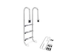 COSTWAY Escalera de Piscina de 3 Peldaños, Escalera para Piscina de Acero Inoxidable con Peldaño Antideslizante, Esalera Piscina Desmontable para Interiores Exteriores, 55 x 26 x 132 cm, Carga 150 kg