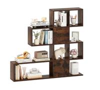 COSTWAY Estantería Librería 5 Niveles, LibrerÍa Moderna de Estilo Escalera, Estantería Multifuncional para Salón, Dormitorio, Sala de Estudio 120 x 19,5 x 109 cm (café)