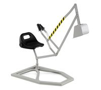 COSTWAY Excavadora de Arena para Niños, Juguete para Arena con Controles de 2 Manos y Pala Flexible, Asiento Giratorio de 360° y Respaldo Ergonómico, Excavadora para Niños de 3+ Años (Gris)