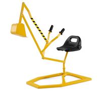 COSTWAY Excavadora de Arena para Niños, Juguete para Arena con Controles de 2 Manos y Pala Flexible, Asiento Giratorio de 360° y Respaldo Ergonómico, Excavadora para Niños de 3+ Años (Amarillo)