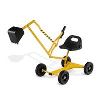 COSTWAY Excavadora de Arena para Niños, Juguete para Arenero con Controles de 2 Manos, Asiento Giratorio 360° y Respaldo Ergonómico, 4 Ruedas, Excavadora para Niños de 3+ Años